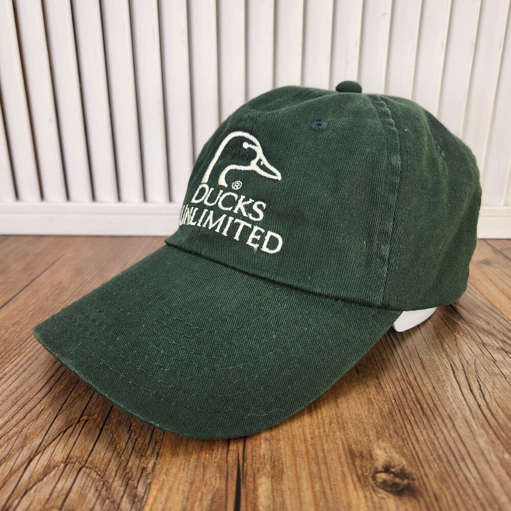 Ducks Unlimited Strapback Dad Hat Outdoor Cap Green Since 1937 Hunting Sportsman